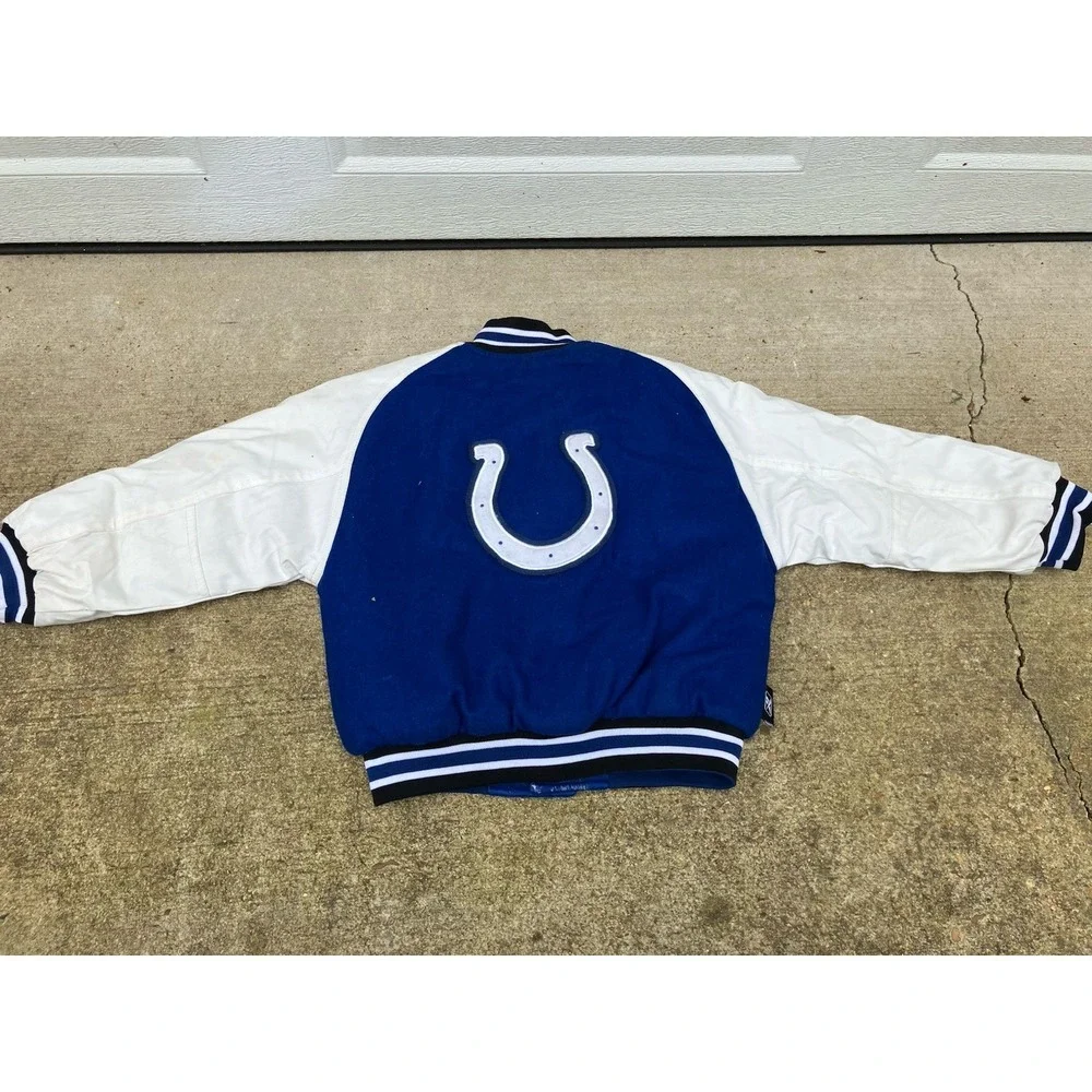 Vintage Indianapolis Colts Reebok Wool Varsity Coat Jacket  Team NFL Boys 8-10